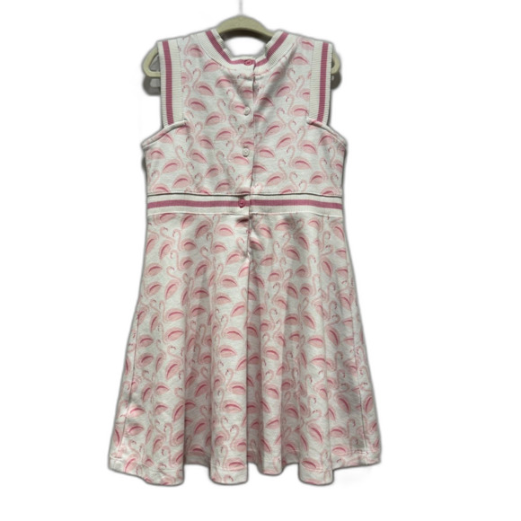 Janie and Jack Dress Sleeveless Flamingos Pink White Stretch Vacation Girls sz 5 - Picture 6 of 6